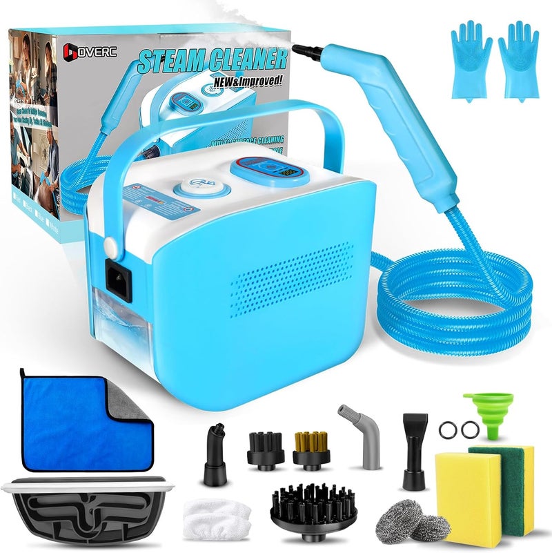DOVERC Handheld Steam Cleaner for Home, 10s Heat-Up/2.11 Qt Tank/4.5BAR High Pressure Steamer for Cleaning, 3 Level Pressurized Portable Steam Cleaner for Car, Kitchen, Grout, Tile, Dirt, Bed Bugs, Blue - Image 1